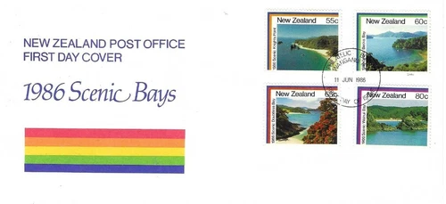 New Zealand Comm/First Day Covers - Scenic Bays - 1986 (NZ331)