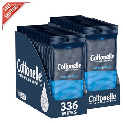 Fresh Care Flushable Wet Wipes - 336 Biodegradable Wipes in Travel Packs