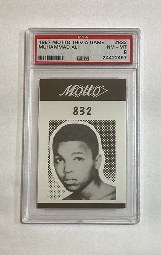 MUHAMMAD ALI 1987 MOTTO PLAYING CARD #832 PSA 8