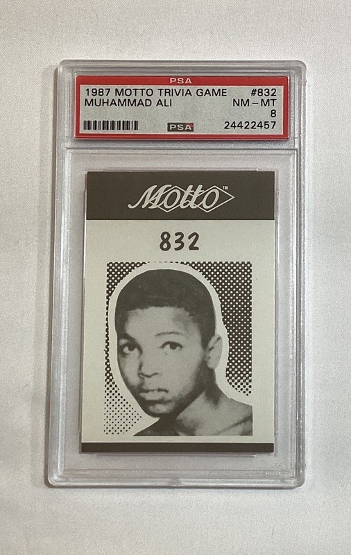 MUHAMMAD ALI 1987 MOTTO PLAYING CARD #832 PSA 8