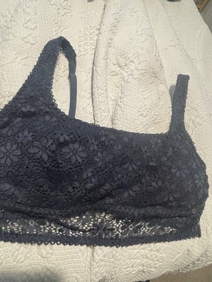 Lucky Brand M Navy blue Lace Padded Pullover Sports Bra