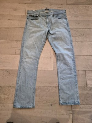 Polo Ralph Lauren Jeans Mens 36 x 34 Blue Varick Slim Straight Light Wash 