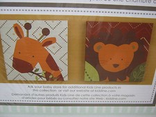 New Kids Line African Dreams Canvas Wall Art Set of 2 - Giraffe and Lion NIP