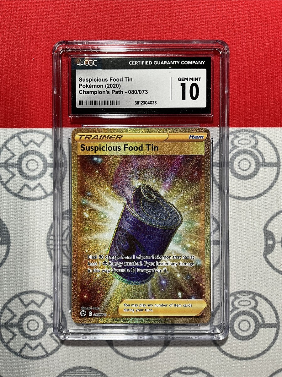 NEW CGC 10 GEM POKEMON CHAMPION'S PATH SUSPICIOUS FOOD TIN #80