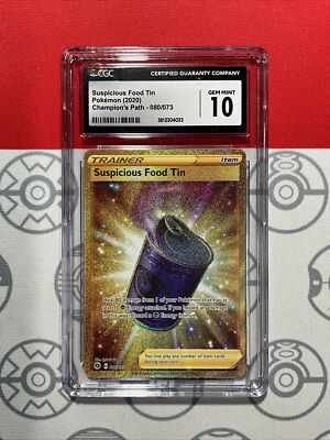 NEW CGC 10 GEM POKEMON CHAMPION'S PATH SUSPICIOUS FOOD TIN #80 SECRET PSA 4023 | eBay NEW CGC 10 GEM POKEMON CHAMPION'S PATH SUSPICIOUS FOOD TIN #80 SECRET PSA 4023 | eBay