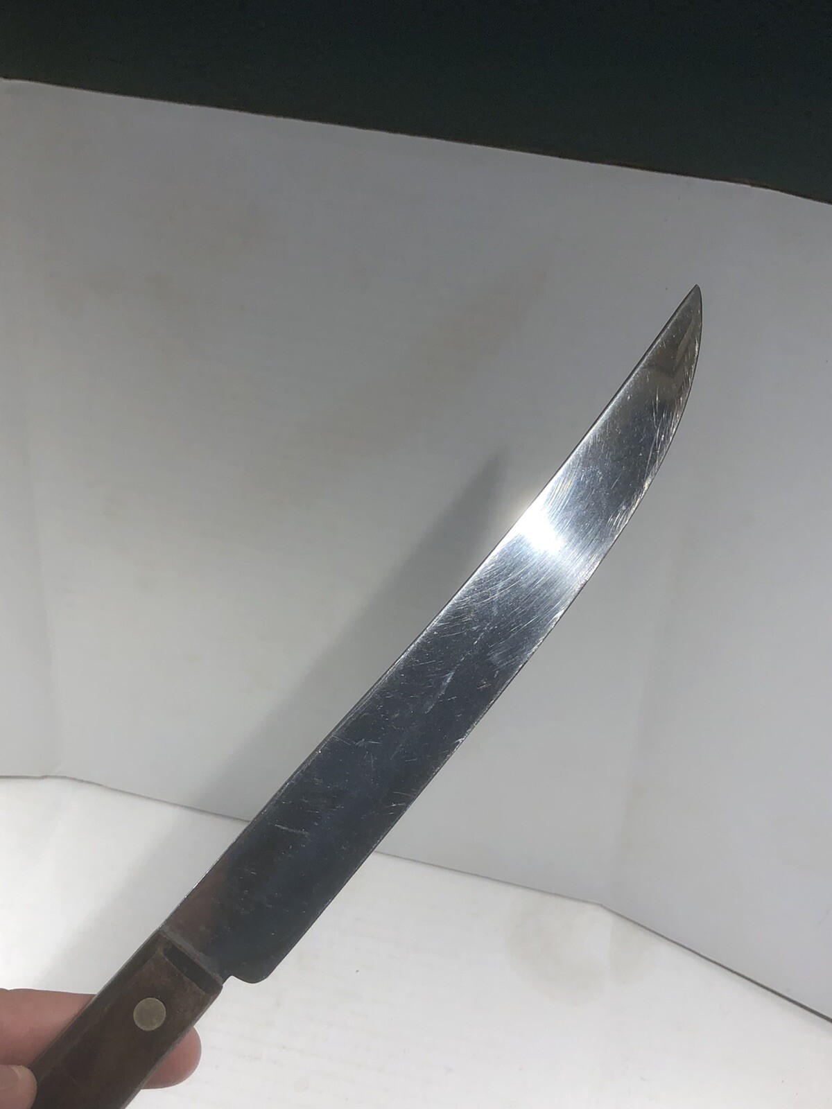 Vintage 8” Fixed Blade GenevaTempered Stainless Steel USA Butcher