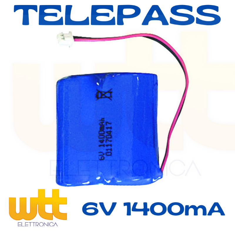 Batteria Pila di ricambio per TELEPASS Litio Lithium 6V 1400mAh 2xCR123