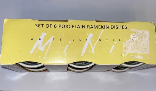 New Set of 6 Porcelain Ramekin Dishes Ovenware Bowls Yellow Home Essentials 4oz - Picture 3 of 3