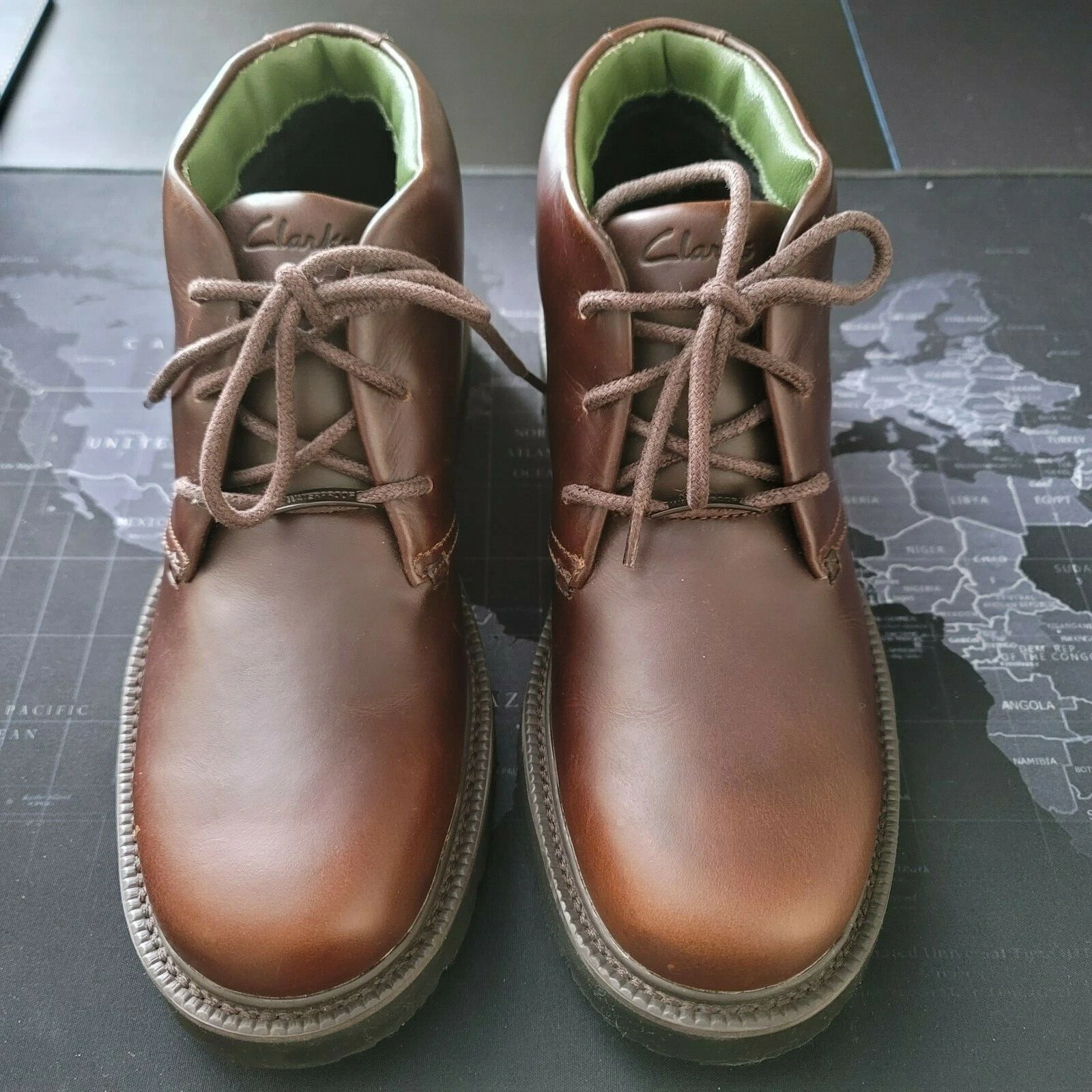 Men's Shoes Clarks Leather Chukka Vintage Boots 7.5" WATERPROOF