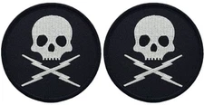 Death Proof Skull Embroidered Patch | 2PC - iron on or Sew on  3"x3"