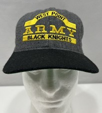 Vintage West Point Army Black Knights Snapback Hat Cap Broner Made In USA