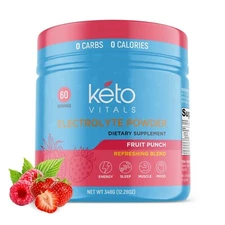 Keto Vitals Electrolyte Powder Electrolytes Supplement Energy Drink Fruit Punch