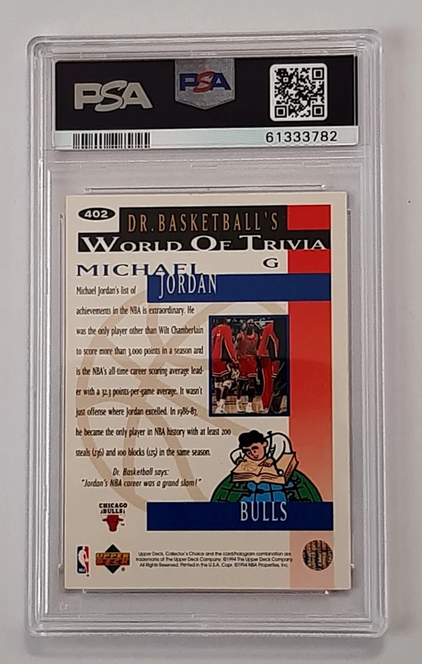 MICHAEL JORDAN SIGNATURE SILVER COLL. CHOICE UPPER DECK 1994 PSA #402 🔥🔥 - Immagine 2 di 4