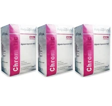 3 x Hygedent Chromatic Dental Fast Set Mint Flavor Dust-Free Impression Alginate