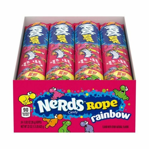 Nerds Rope Rainbow Soft Chewy Gummy Taffy Nerd Candy Ropes Candies 24 ...