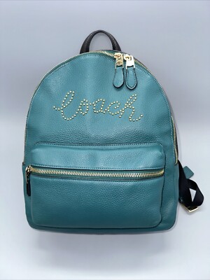 Medium Charlie Backpack With Studded Coach Script F84721