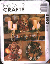 8892 McCalls SEWING Pattern Christmas Oraments Stocking Country Angels OOP Sew