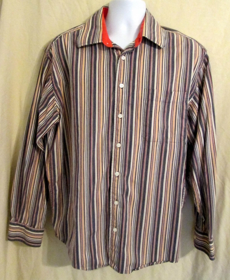 Рубашка мужская John Ashford в полоску с длинным рукавом на пуговицах размер XL * отличное состояние - Изображение 2 из 4