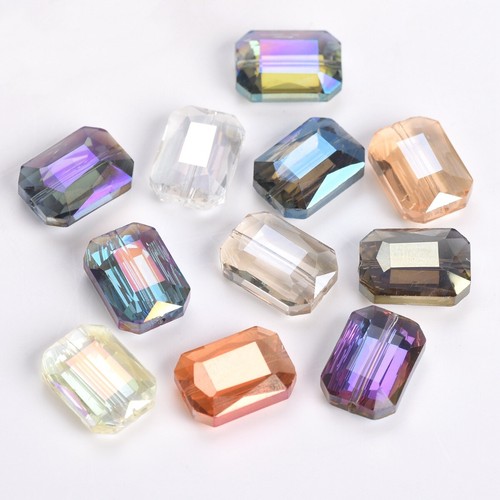 10Pcs 14x10mm Loose bead Crystal Square DIY Glass Cube Crafts Spacer Beads - Picture 2 of 16