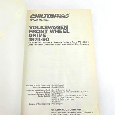 1974-1990 VOLKSWAGEN FRONT WHEEL DRIVE CARS CHILTON AUTO REPAIR
