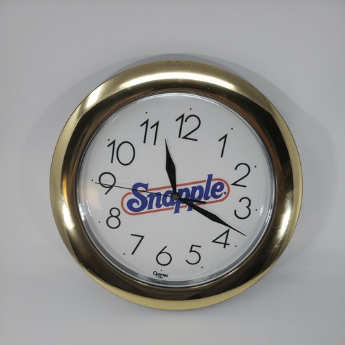 Reloj de Pared Redondo Snapple Dorado De Colección Años 90 Raro Coleccionable Nuevo en Caja 11" Nuevo de Lote Antiguo - Imagen 2 de 12