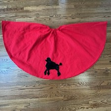 Red FELT Poodle Skirt Adult Small Handmade Retro 50s Costume Cosplay