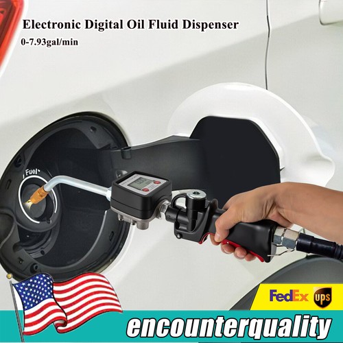Electronic Digital Oil Fluid Dispenser Pump Oil Meter Gun Control Valve 1/2" NPT