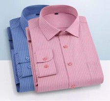 Mens Dress Shirts Long Sleeves Formal Business No Iron Bamboo Casual Shirts Tops