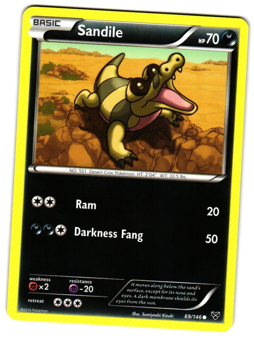 Pokemon XY Base Set Sandile #69/146 Common Lightly played