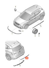 Seat Arona KJ7 Heckklappenleiste, Zierleiste 6F9071360A, Originalteil Seat Arona KJ7 Heckklappenleiste, Zierleiste 6F9071360A, Originalteil