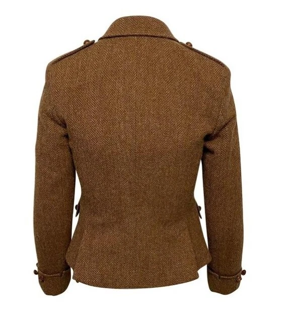 Ralph Lauren Vintage Women Wool Brown Jacket Blazer size 8 Pre