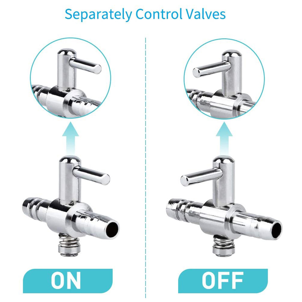 5x Air Flow Distributors Controller Valves for Aquarium Fish Tank Pond