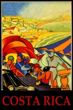 Costa Rica Summer Party Fun Beach Sailing Tourism Vintage Poster Repro FREE S/H