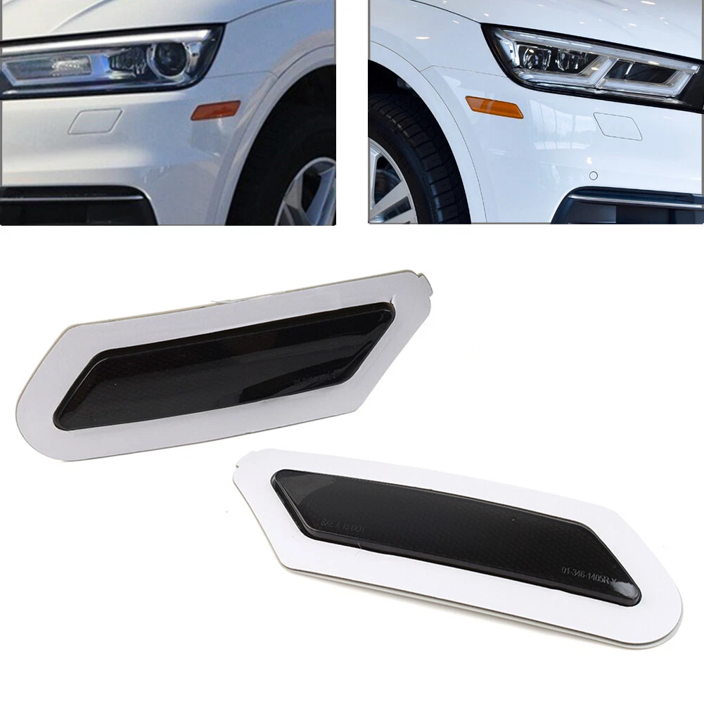 Black Front Bumper Side Marker Lights 80A945071 80A945072 For Audi