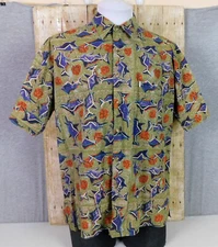 Kahala AVI Collection Hawaiian Shirt Mens Large Short Sleeve Marlin Fish