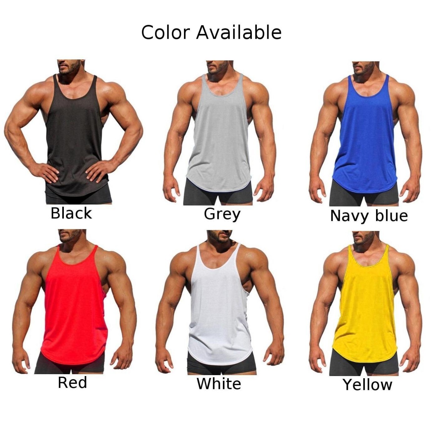 Fashionable Men's White Gym Vest Bodybuilding Muscle Stringer Tank Top