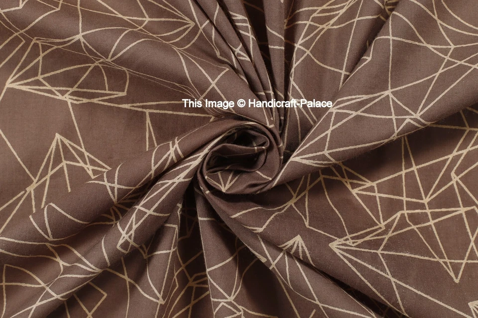 Juego de 12 servilletas triangulares marrones estampadas hechas a mano mesa de comedor tela de algodón Foto 2 de 3