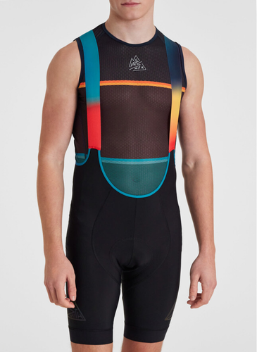 Paul Smith Womens Cycling Bib Shorts Artist Stripe Fade Italy Sz S New Tag $185 - Picture 3 of 19