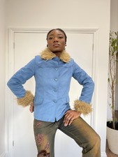 Vintage Esprit Afghan Coat With Faux Fur S-m