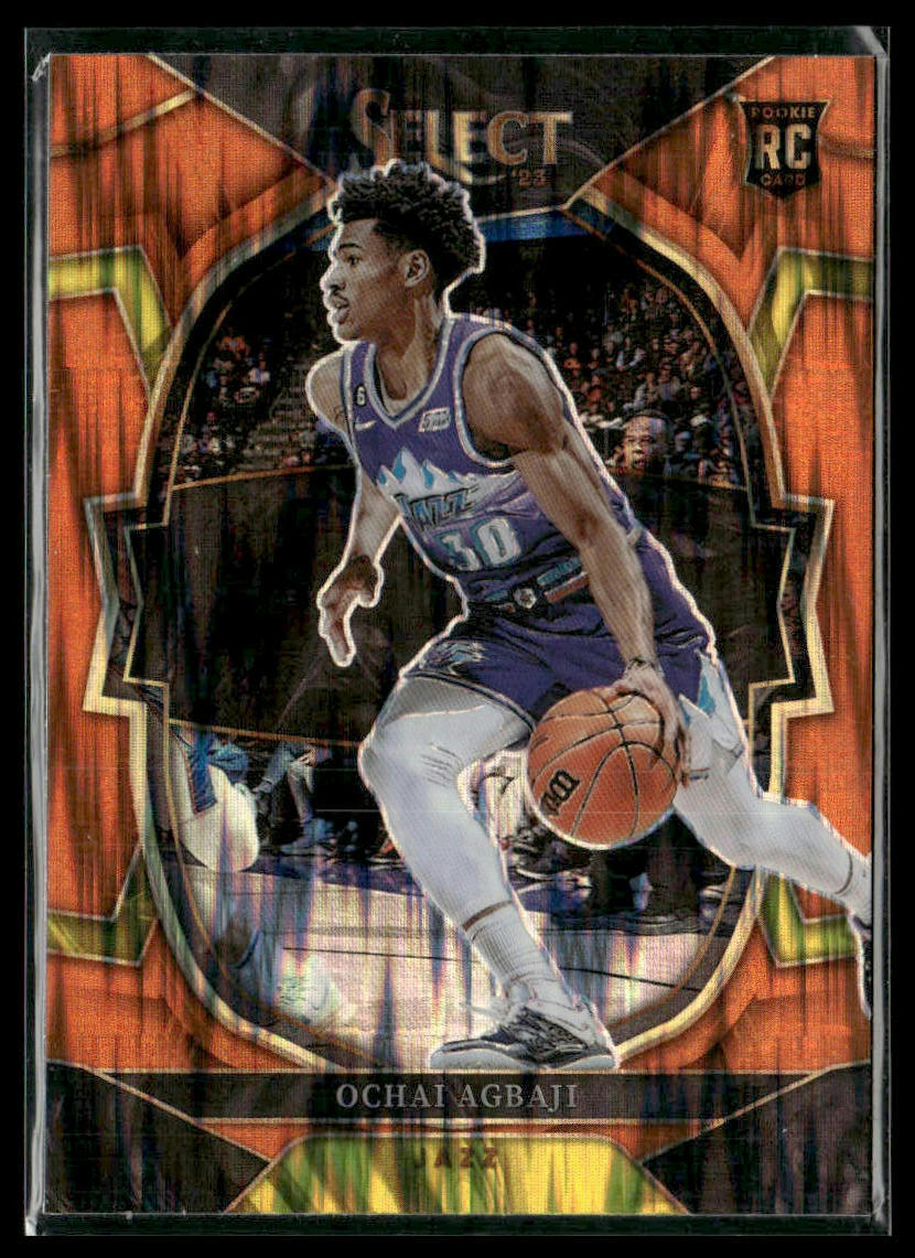 2022-23 Panini Select #96 Ochai Agbaji Orange Flash Prizms Utah Jazz