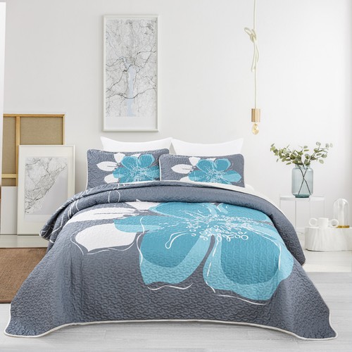 Soft Coverlet Quilted Bedspread Sets Queen Size Bedding Set Comforter Throw Rug - Picture 21 of 93