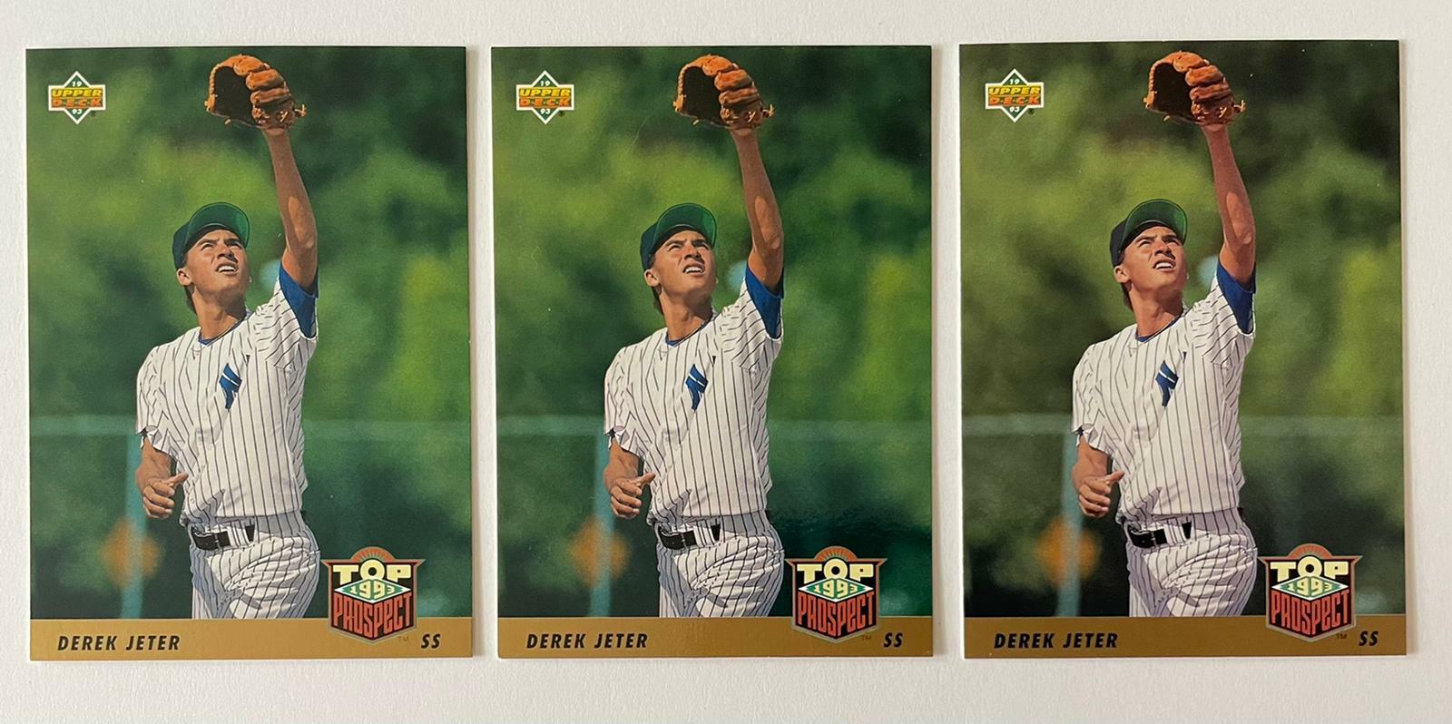  3 Lot 1993 Upper Deck Derek Jeter Top Prospect Rookie RC 449 Yankees