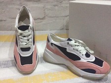 GEOX RESPIRA D KIRYA B SUEDE NAVY/CORAL SNEAKERS TRAINERS SIZE UK 4 RRP £120