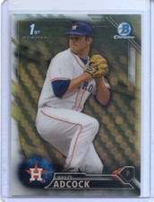 2016 BOWMAN CHROME REFRACTOR 1ST ROOKIE RC BRETT ADCOCK ASTORS #BDC-49