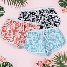 New Ladies Womens Girl Floral Flower Print Beach Board Swimming Hot Pants Shorts