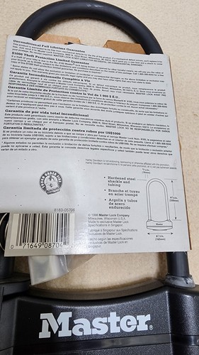 Master Lock MasterLock 8183DSG 8183 U-Lock Weather Tough Bike DreamMachine NEW - Picture 6 of 6