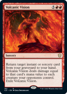 x1 Volcanic Vision R MTG Commander 2021 M/NM, English