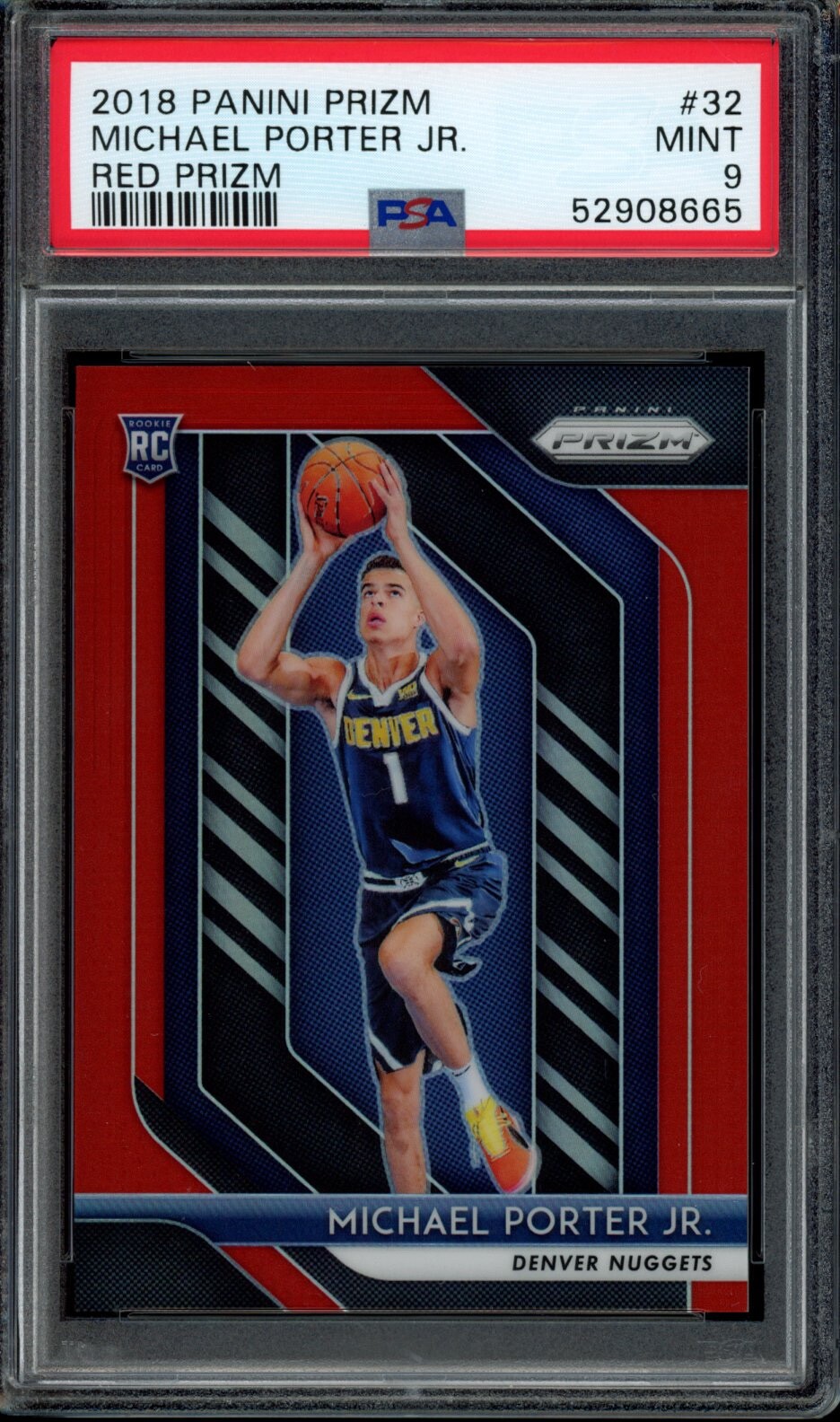 2018 Panini Prizm #32 MICHAEL PORTER JR. Red Prizm Rookie # 018/299 PSA 9
