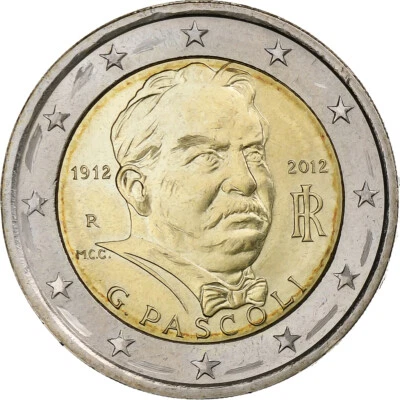 [#1250879] Italie, 2 Euro, Giovanni Pascoli, 2012, Rome, SUP, Bimétallique, KM:3 - Photo 1/2