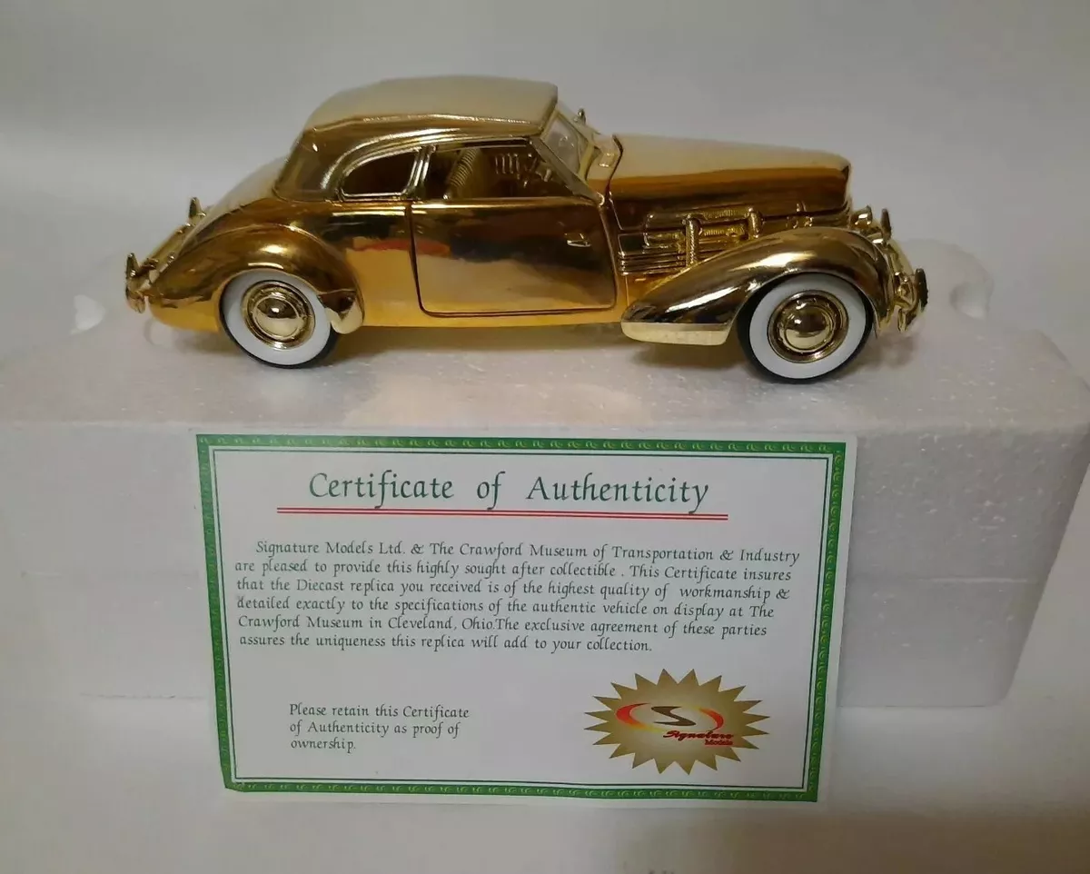 1937 Cord 812 Supercharged GOLD 1:32 Signature NMMM Series w/boxes/COA  SHARP!